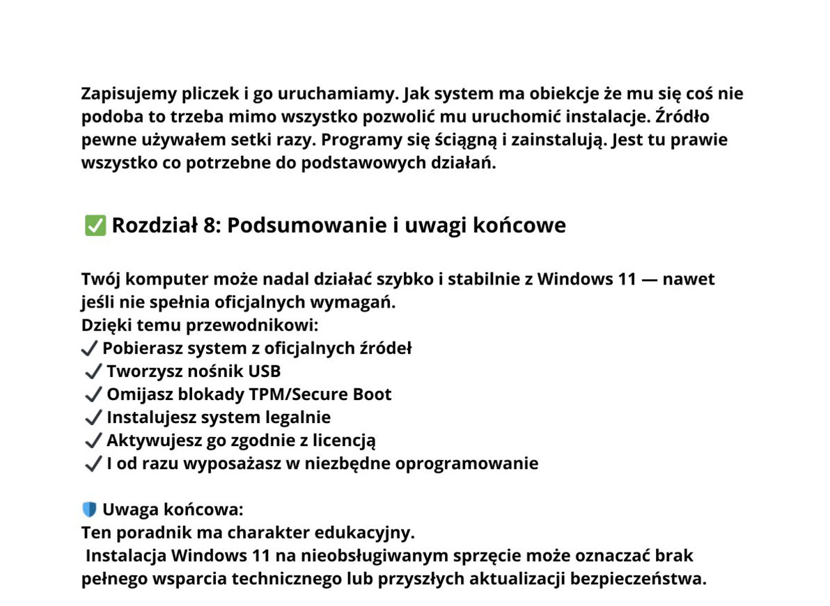 Checklista po instalacji Windows 11 – fragment ebooka