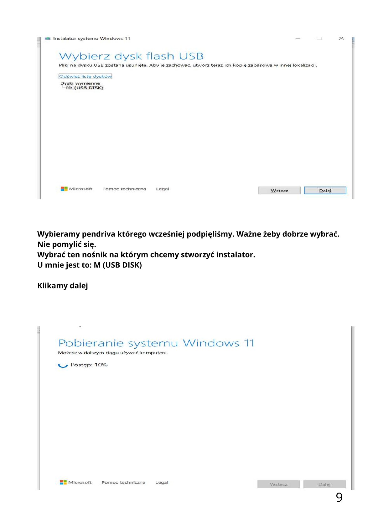 Zrzuty ekranu z poradnika – instalacja Windows 11